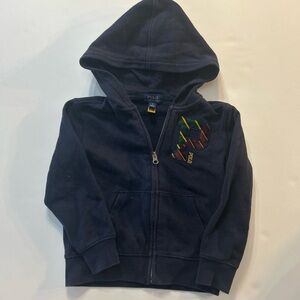 Polo Ralph Lauren Boy Hoodie Navy Blue Full Zip Sweatshirt Size 5